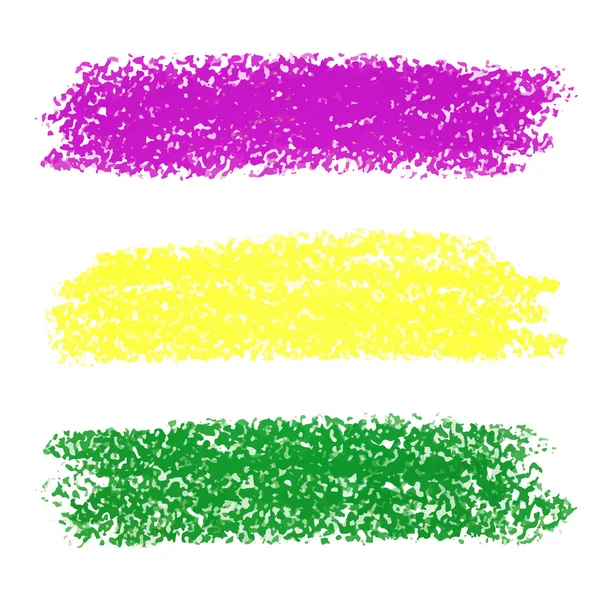 Vector Mardi Gras pastel crayon brush strokes — Stock Vector