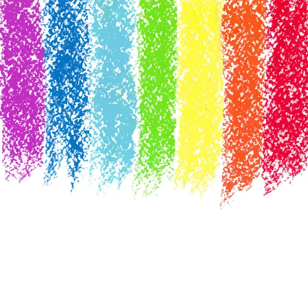 Pastel crayon painted rainbow, vector image — Stock Vector