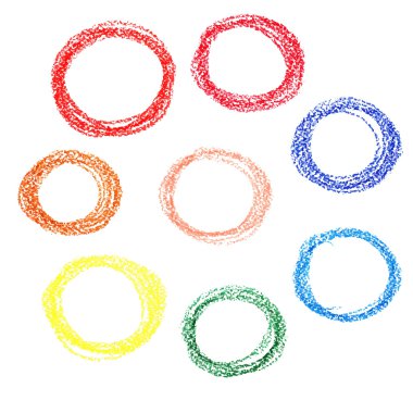 Mum boya kalemi, beyaz arka plan üzerinde izole renkli noktalar kümesi