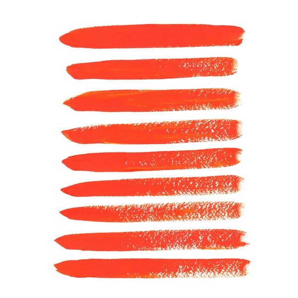 Coups de pinceau vecteur acrylique orange — Image vectorielle