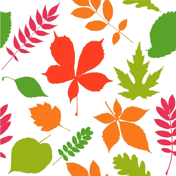 无缝图案背景。秋天的落叶. — 图库矢量图片