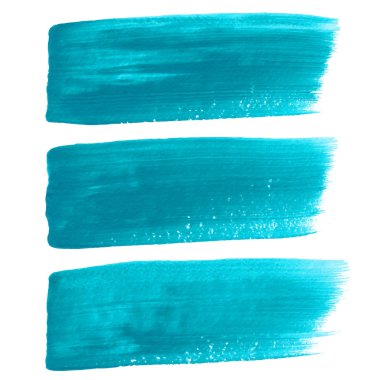 Turquoise ink vector brush strokes clipart