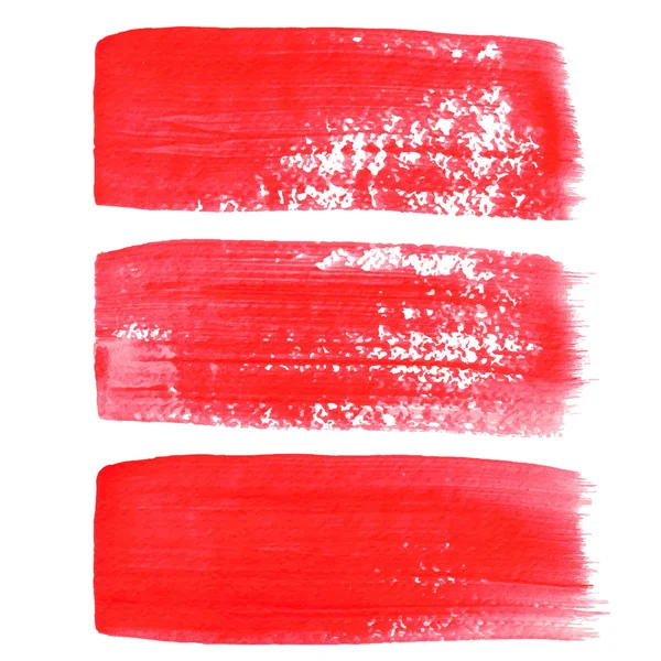 Red ink vector brush strokes — Stock Vector