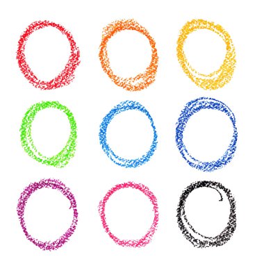 Tebeşir circle set. Renkli petrol pastel.