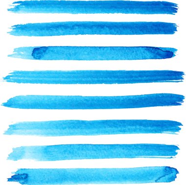 Parlak mavi renk fırça darbeleri kümesi