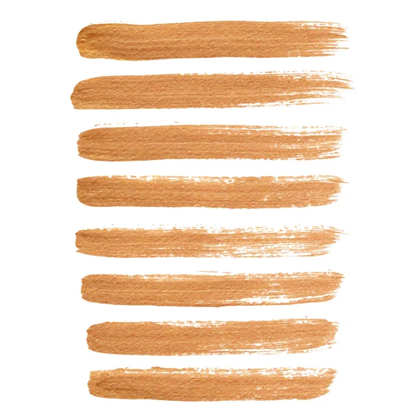 Gold ink vector brush strokes — Stock Vector