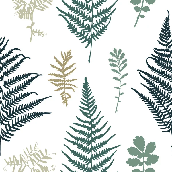 Vector illustration of fern seamless pattern — Stock Vector