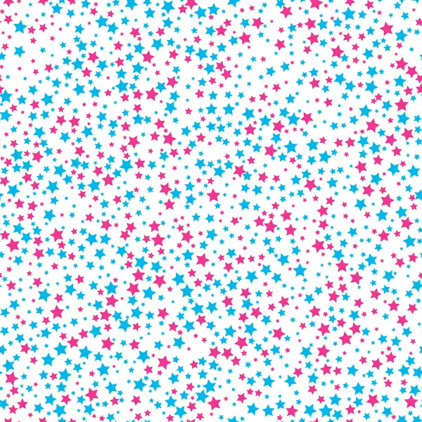 Fondo sin costuras con brillantes estrellas azules y magenta . — Archivo Imágenes Vectoriales