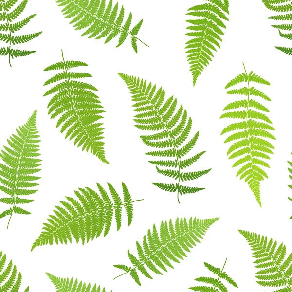 Fern varenblad silhouetten naadloze patroon. Vectorillustratie — Stockvector