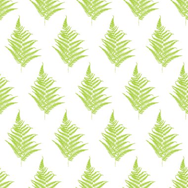 Fern yaprak siluetleri seamless modeli. Vektör çizim