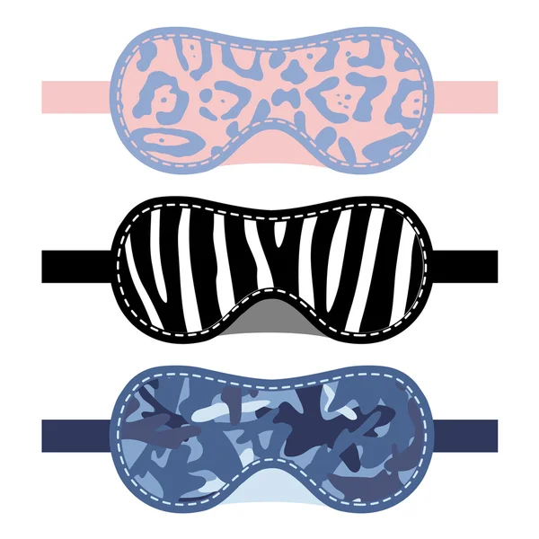 Schlafmasken-Set. Vektorillustration — Stockvektor