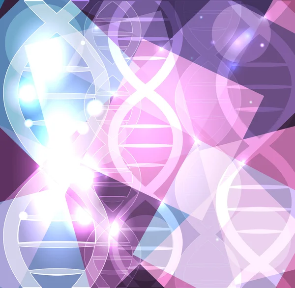 Rantai DNA latar belakang abstrak penuh warna - Stok Vektor