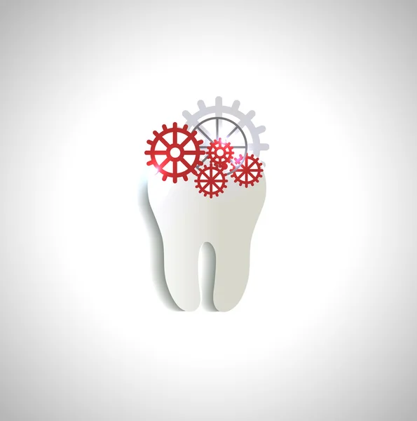 Tooth with gears — Stock Vector