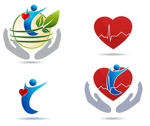 Ícones de tratamento de doenças cardiovasculares — Vetor de Stock