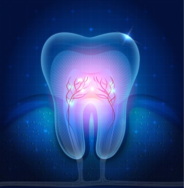 Güzel şeffaf diş illüstrasyon