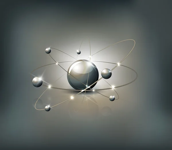 Atom abstrait fond gris — Image vectorielle