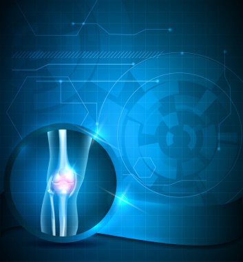 Diz eklem mavi arka plan