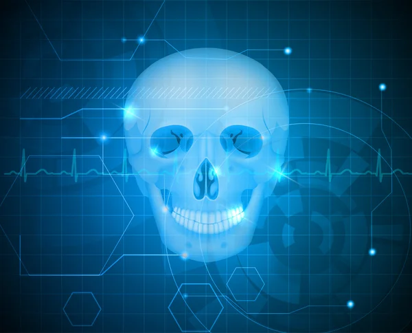 Human skull background — Stock Vector