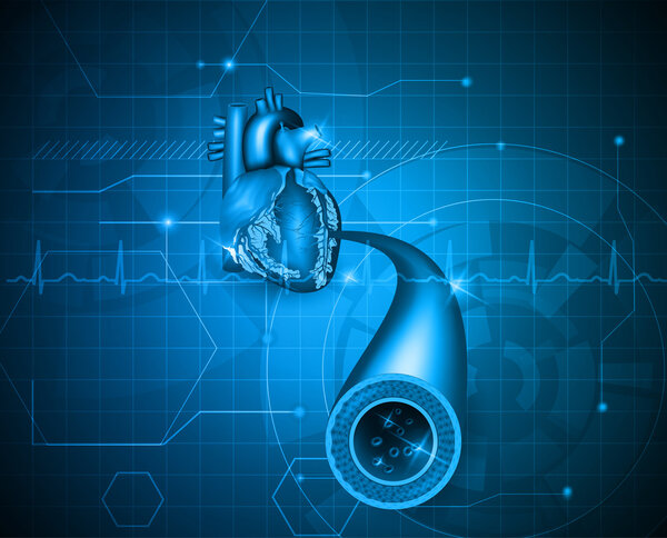 Cardiology abstract blue background