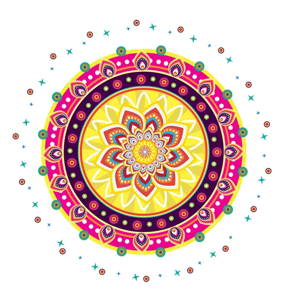 Mandala mit Blumenmuster — Stockvektor