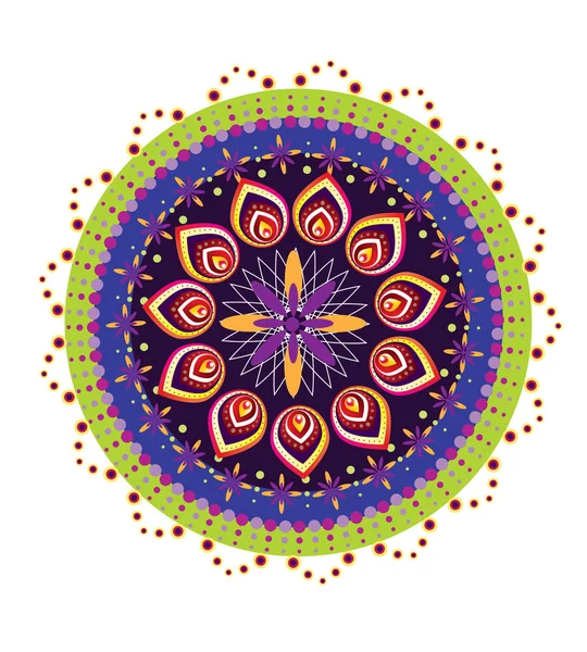 India Mandala Circle Pattern — Stock Vector