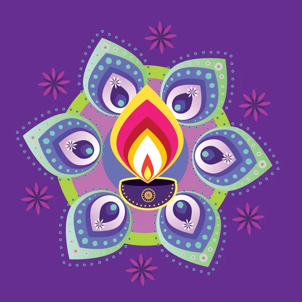 Cahaya lilin Diwali - Stok Vektor