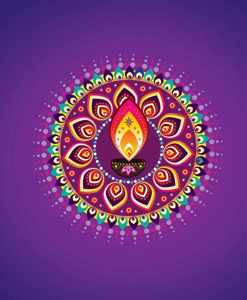 Lumière de bougie Diwali — Image vectorielle