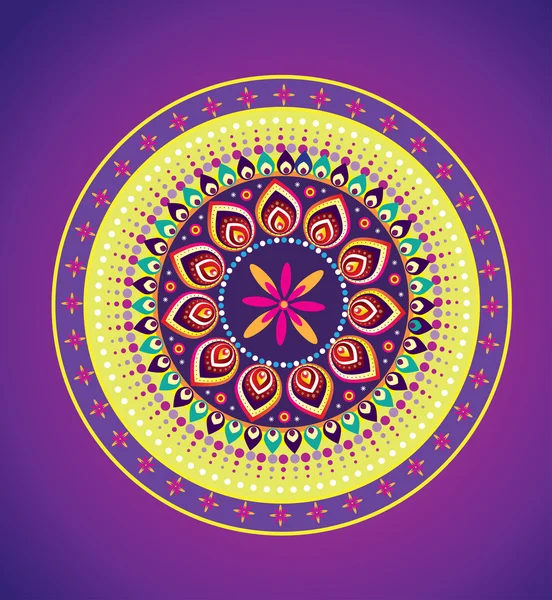 Mandala mit Blumenmuster — Stockvektor
