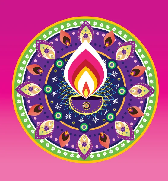 Luz de vela Diwali — Vetor de Stock