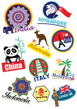 Seyahat Simgesel Yapı Icon set