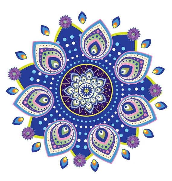 Bloem patroon mandala — Stockvector