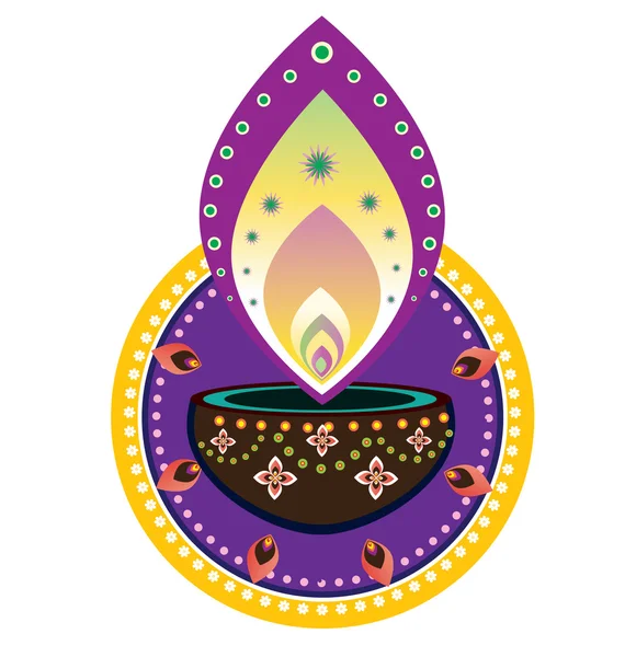 Diwali svíce světlo — Stockový vektor