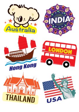 Seyahat Simgesel Yapı Icon set