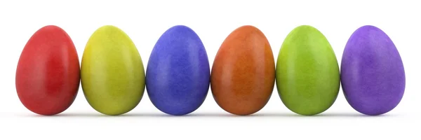 色彩艳丽的复活节彩蛋，白色背景 — 图库照片