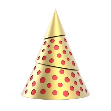 Kırmızı süslemeli altın stilize Noel ağacı