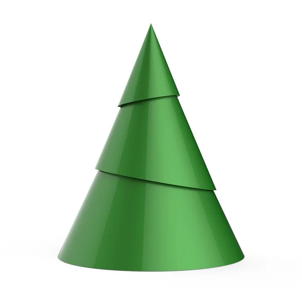 Árvore de Natal estilizada verde isolada no fundo branco — Fotografia de Stock