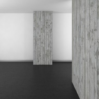 Beton duvar ve karanlık kat boş modern banyo 
