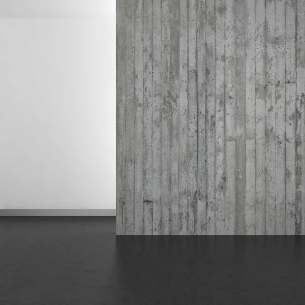 Empty modern bathroom with concrete wall and dark floor — Stock Photo, Image