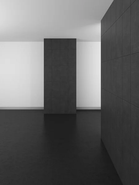 グレーのタイルと床の暗い空のモダンなバスルーム — ストック写真