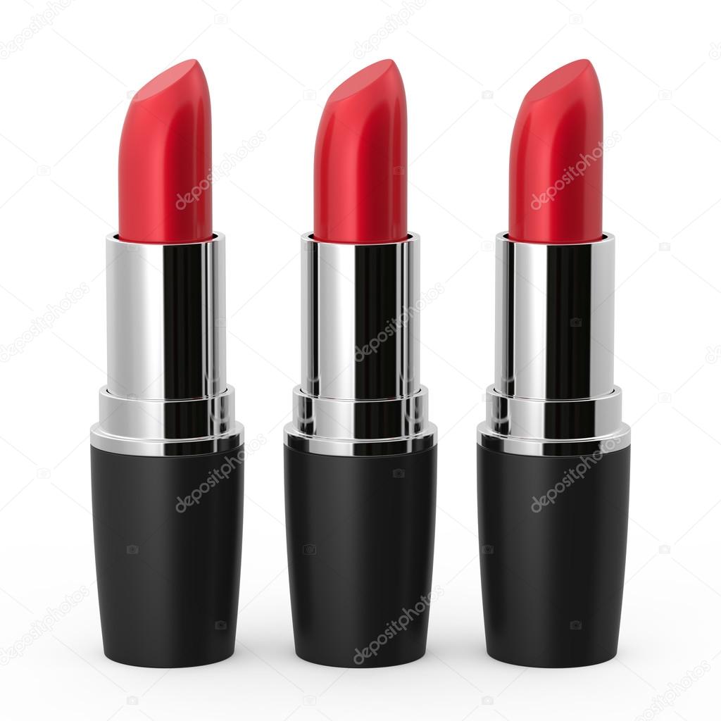 red lipstick isolated on white background