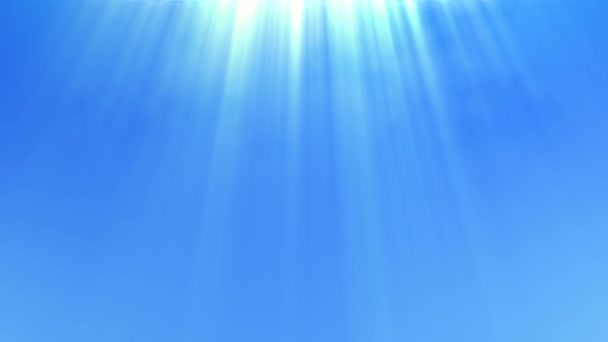 Modrá obloha s božským světlem zářící z výše — Stock video