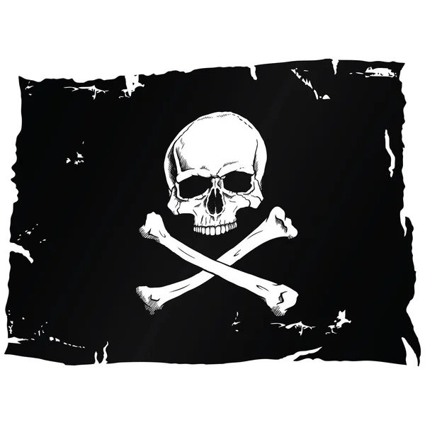 Piratenfahne mit Totenkopf — Stockvektor