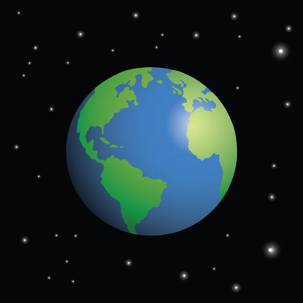 Planeta Tierra rodeada de estrellas — Vector de stock