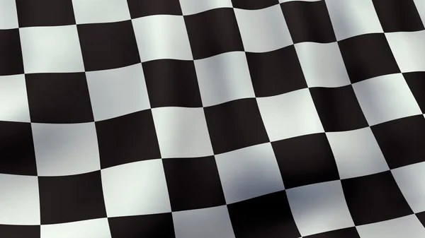 3 d のレンダリングされた手を振る市松模様のレース旗 — ストック写真