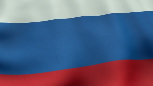 Loopable waving Russian flag animation — Stock Video