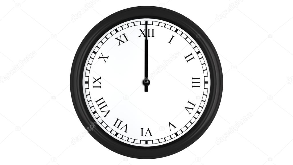 Reloj 3D realista con numeros romanos a las 12 en punto Foto de stock 79273934 Noedelhap