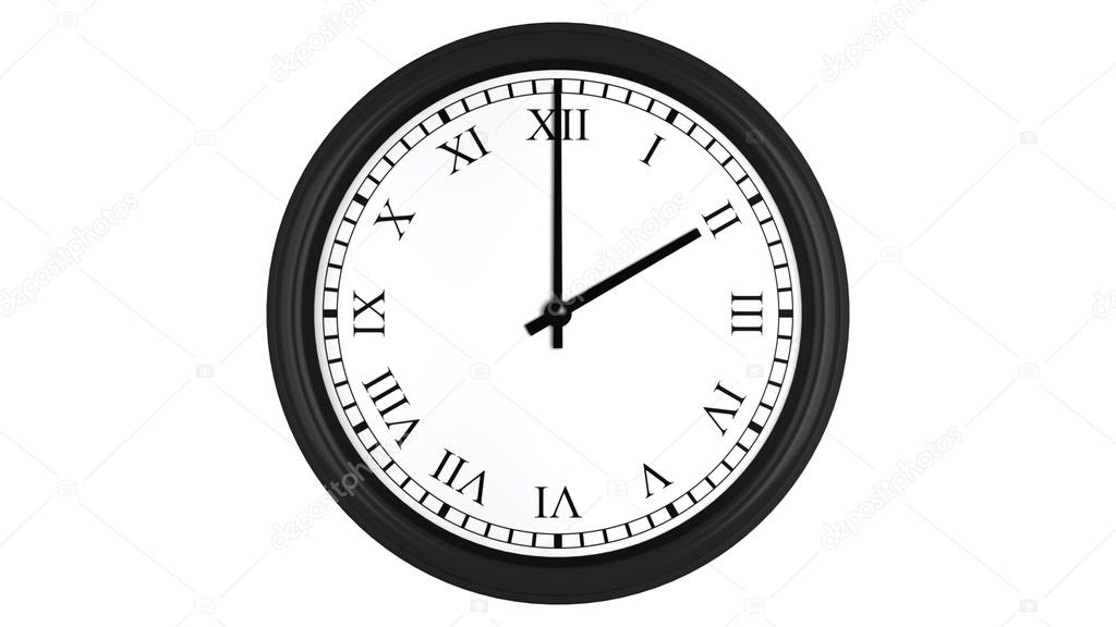 Reloj 3D realista con numeros romanos a las 2 en punto Foto de stock Noedelhap 79273960