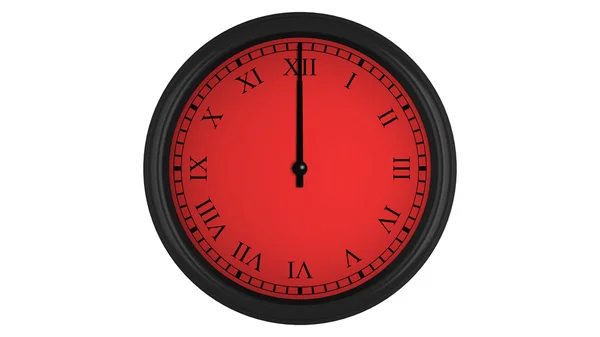 Reloj de pared romano con intervalo de tiempo rojo de 60 minutos — Foto de Stock