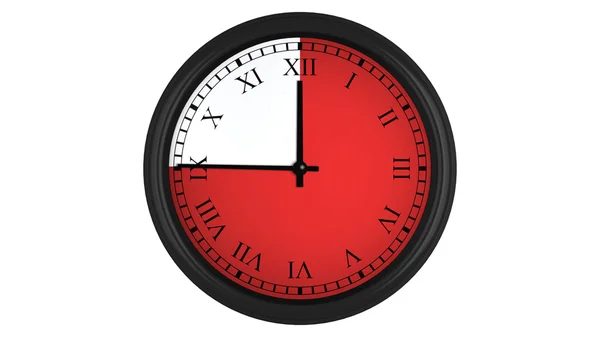 Orologio da parete romano con intervallo di tempo rosso 45 minuti — Foto Stock