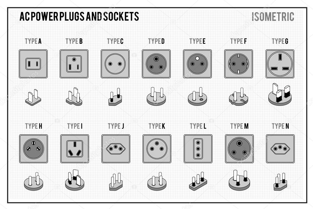 AC power plugs and sockets Stock Vector by ©ckarabistr 103961110
